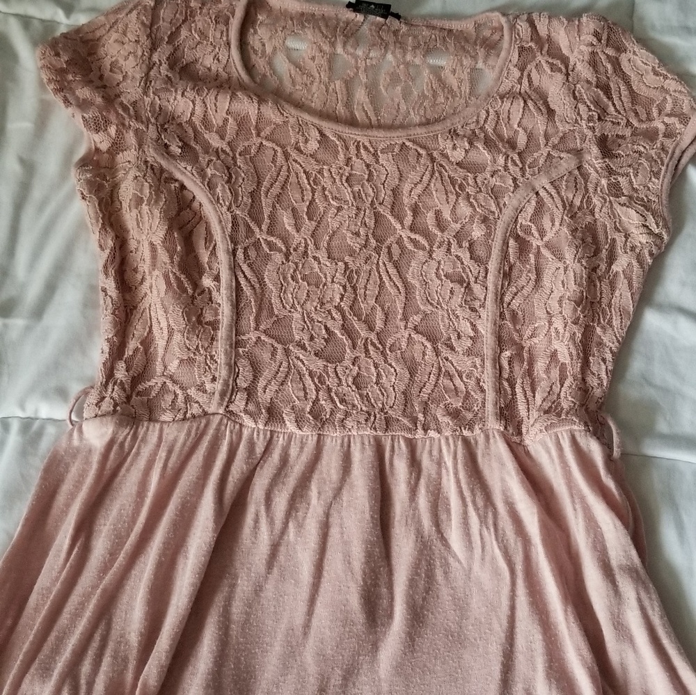 Pink lace babydoll top